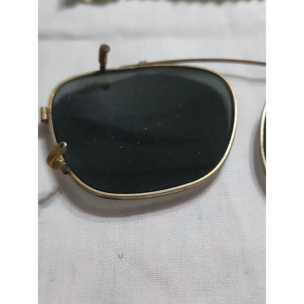 VTG Ray-Ban Bausch and Lomb Sunglasses Clip On Leather Case Brown Soft Suede